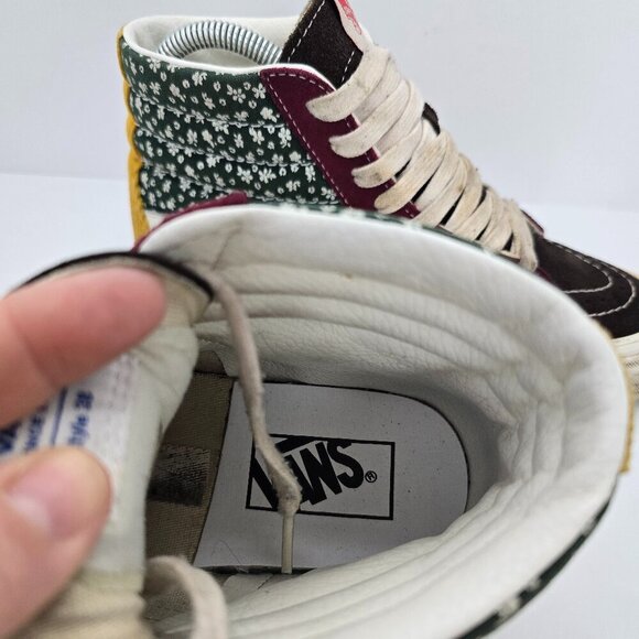 Vans | SK8-Hi Boho hunter green patchwork granola hi-top sneakers | WMS 6 - Picture 7 of 10